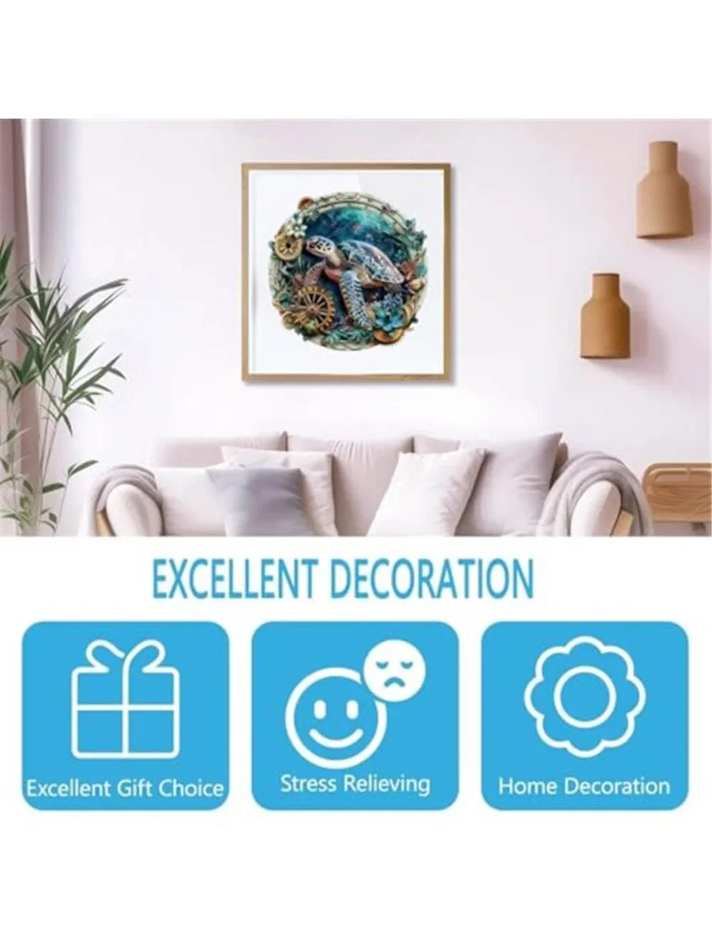Wooden Puzzle Embossed Sea Turtle Puzzle for Adults